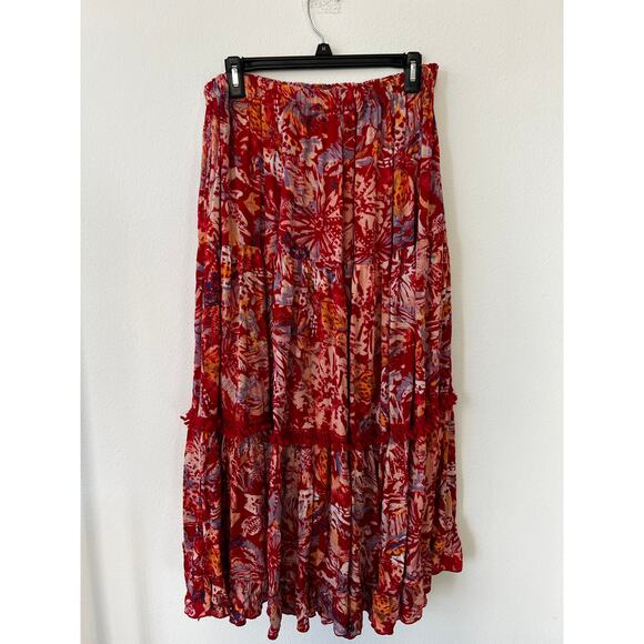 Free People Boho Chic Maxi skirt red size M - Picture 3 of 9